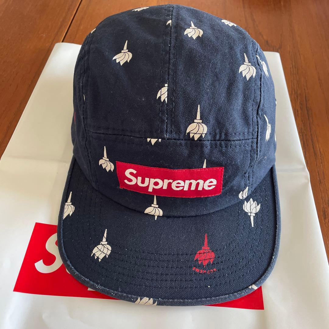Supreme 花柄キャップ ネイビー