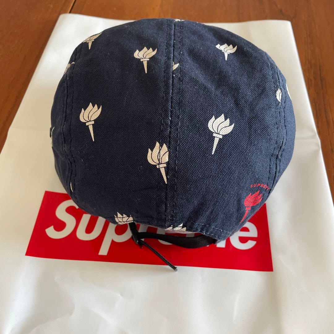 Supreme 花柄キャップ ネイビー