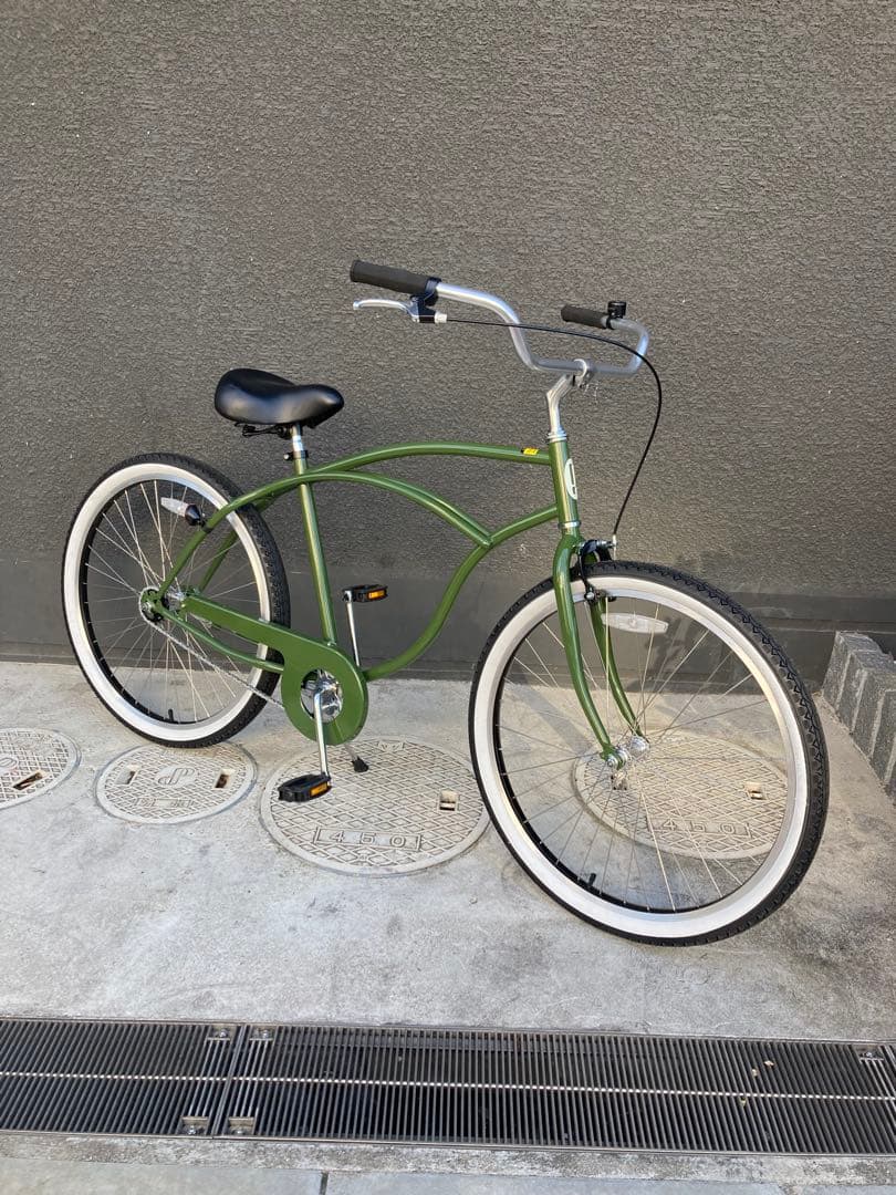 【新品】ビーチクルーザー_26インチ_ダークグリーン