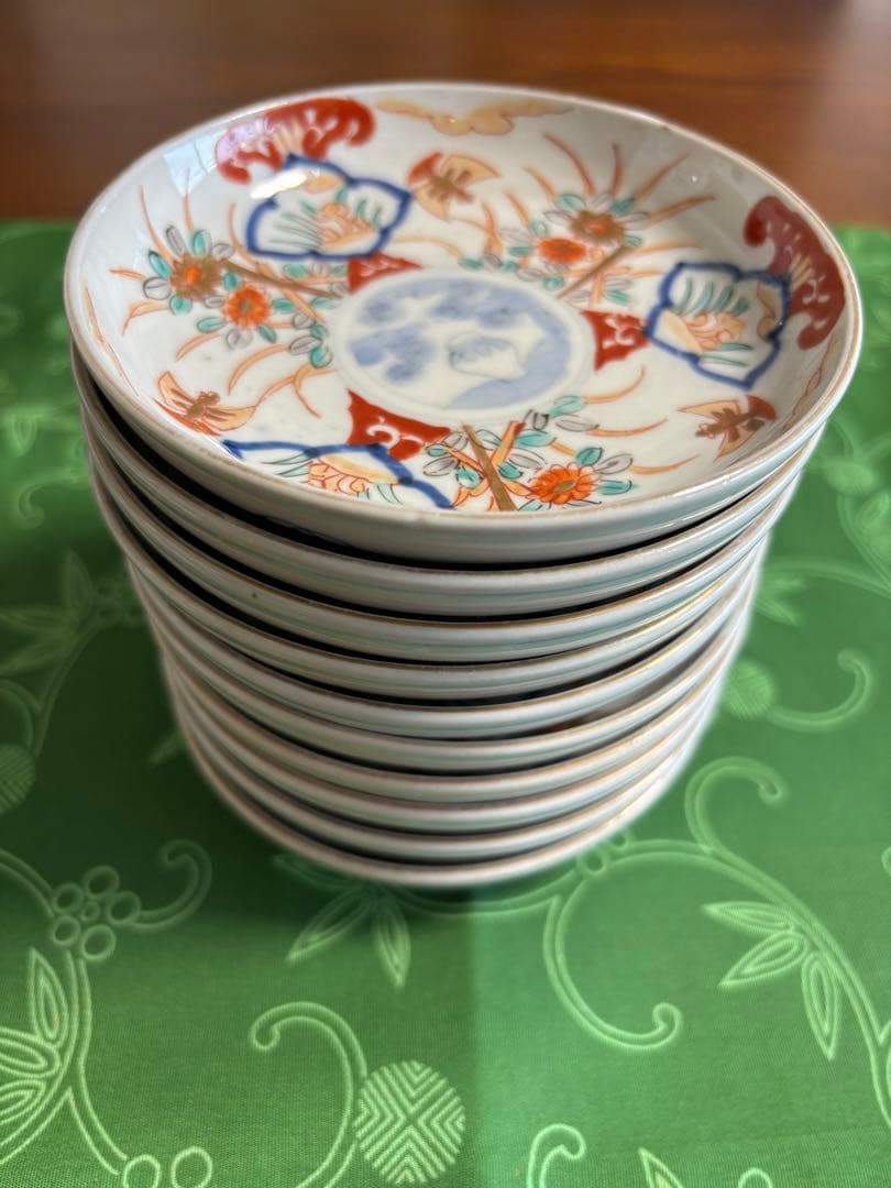 骨董　アンティーク　小皿　天塩皿　赤絵　10枚セット