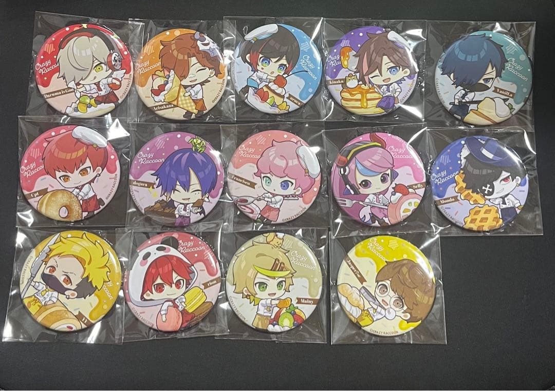 缶バッジ CRAZYRACCOON CR GiGOコラボカフェ だるま ありさか
