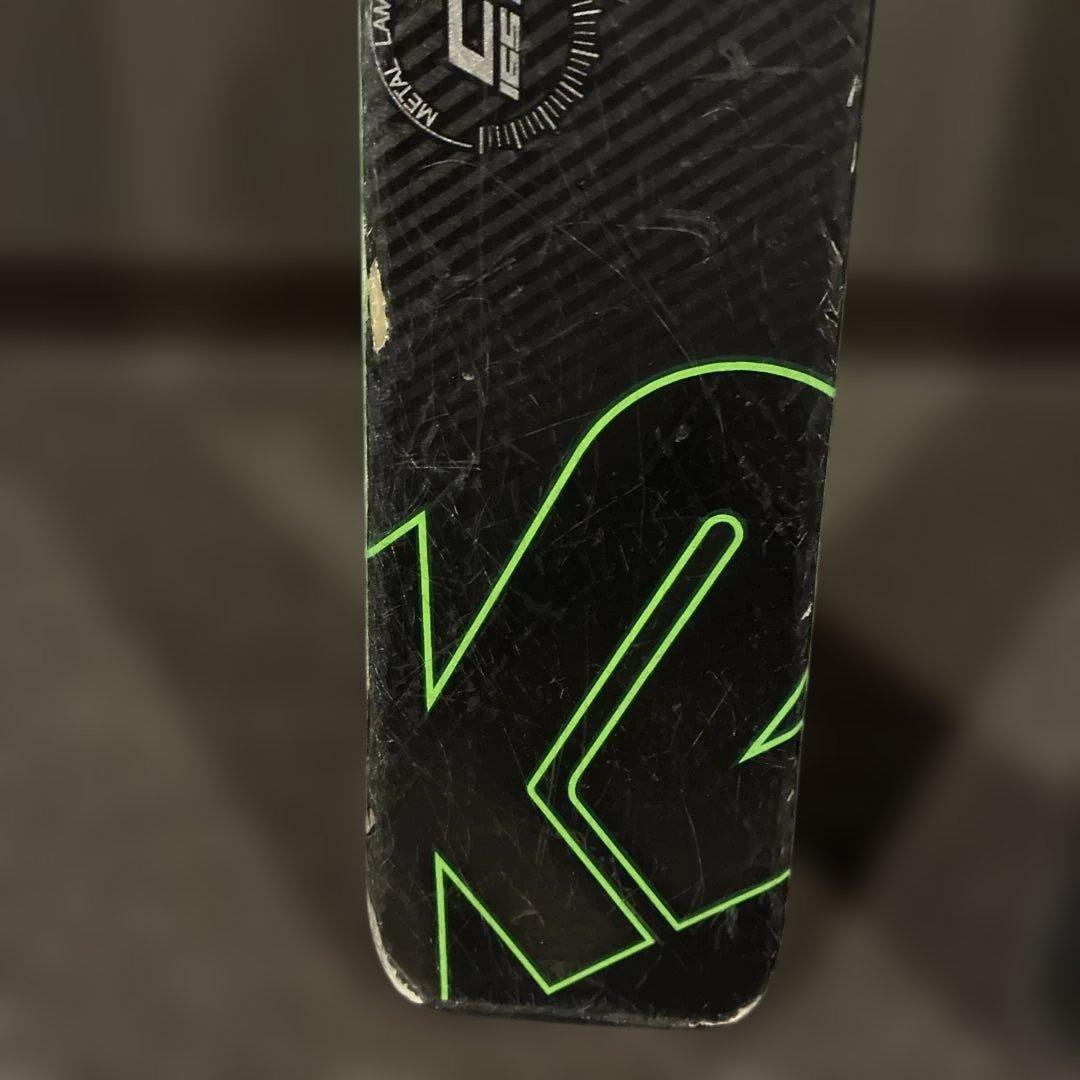 K2 スキー板 165cm ブラック/グリーン ターボチャージャー