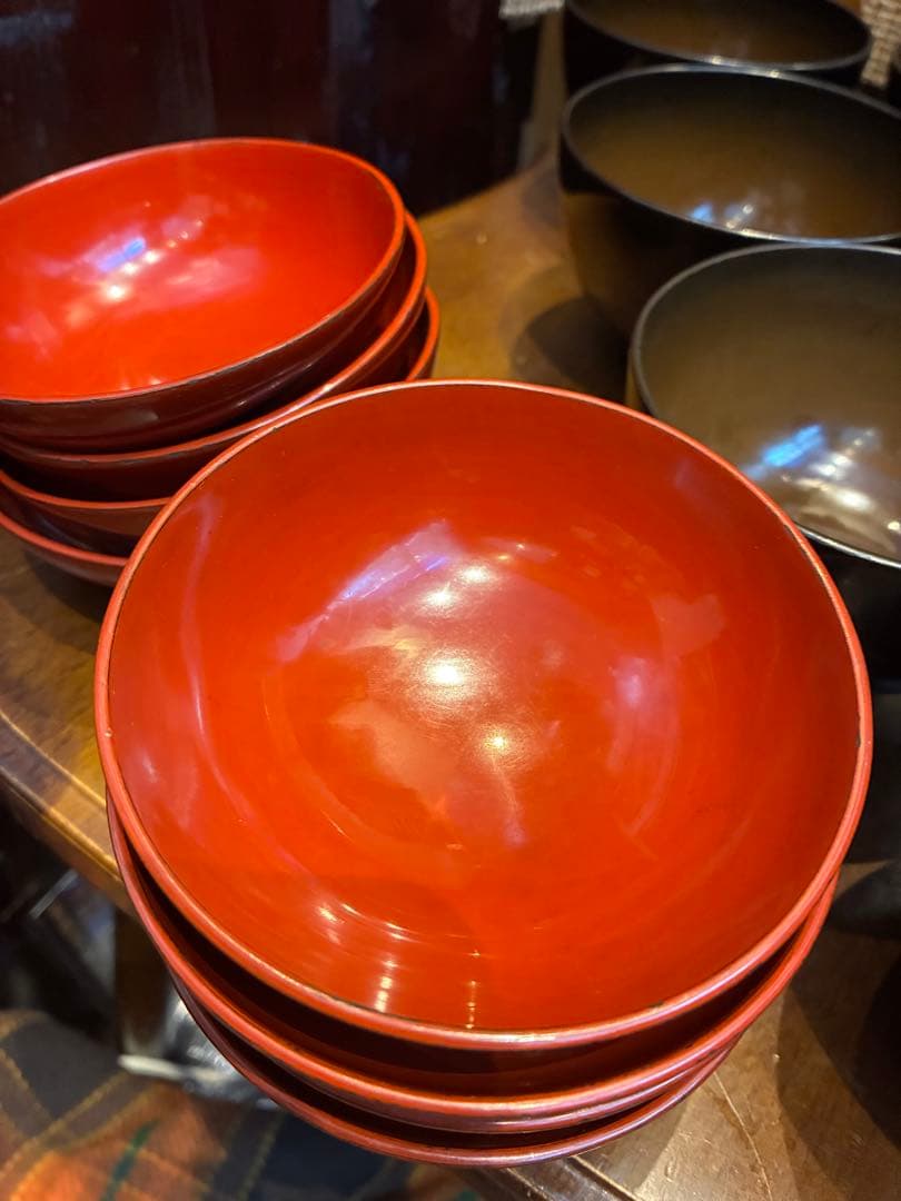 漆器　木製　吸物椀　8客　鶴文　蒔絵　輪島塗