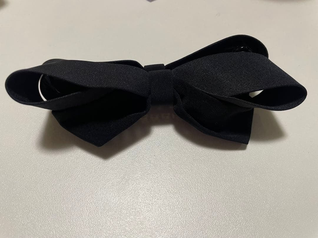 コンプレックスビス　 プレーンリボン　バナナクリップ(ブラック)