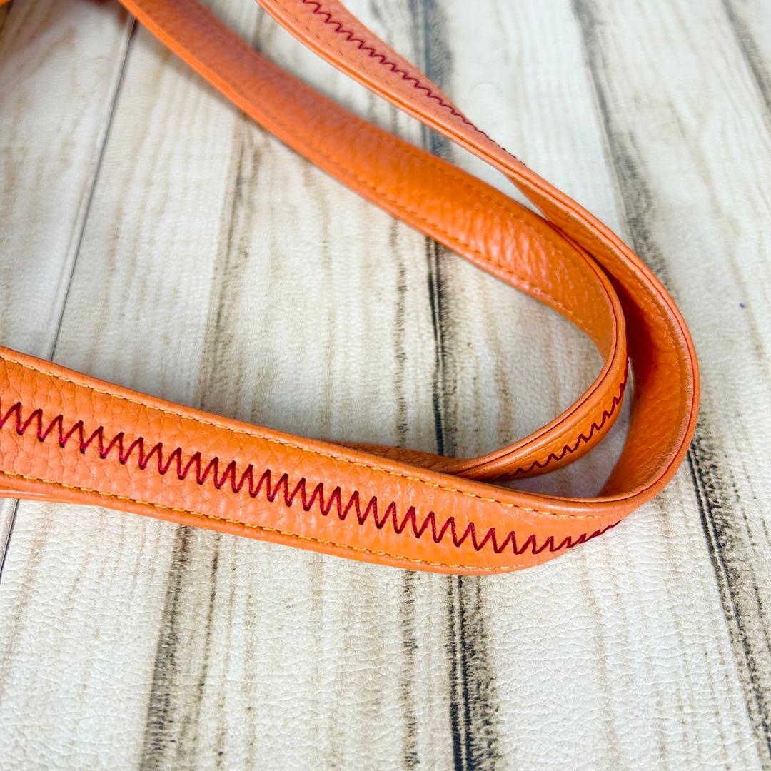 【げんだが】濱野皮革工藝 ハマノ トートバッグ リゼ シボ革 オレンジ