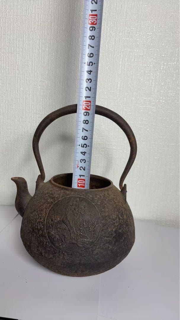 煎茶道具　龍文堂造　松梅竹　銅蓋　鉄瓶　鉄壷