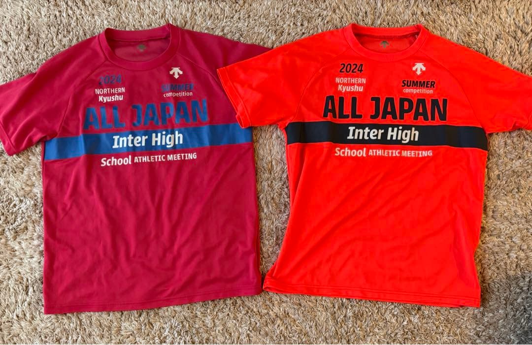陸上記念Tシャツ 2024 福岡インターハイ ピンク・オレンジ 2枚　Mサイズ