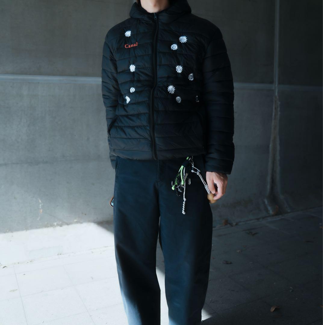 ざわよし様　花刺繍入りのパテッドジャケット(フード付き)