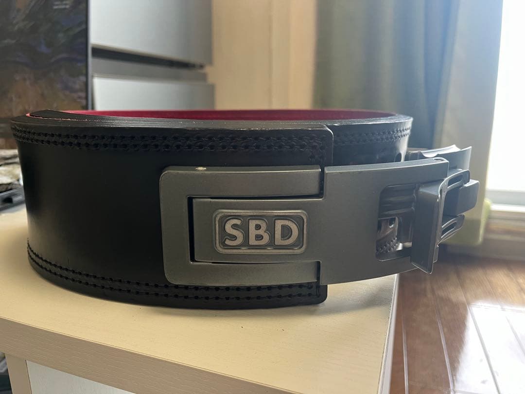 SBD APPAREL トレーニングパワーベルト 黒/赤 Lサイズ