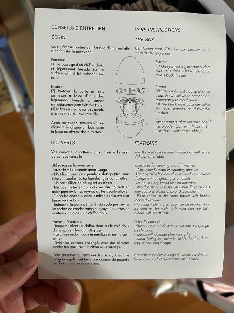 ムード　ゴールド　6人用　クリストフル　カトラリーセット 24金コ一ティング