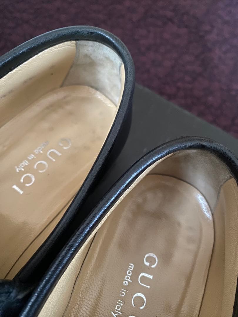 【美品】GUCCI グッチ ホースビットローファー 37本革 ブラックシルバー