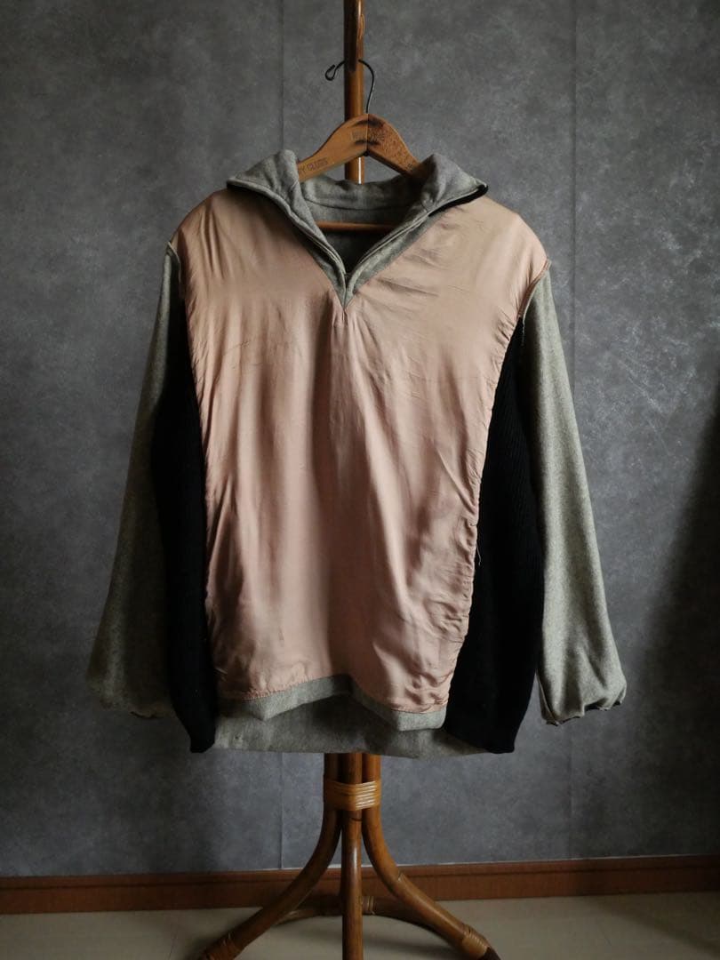 50~60s ユーロ　ウールニット切替　スキー　プルオーバー　vtg