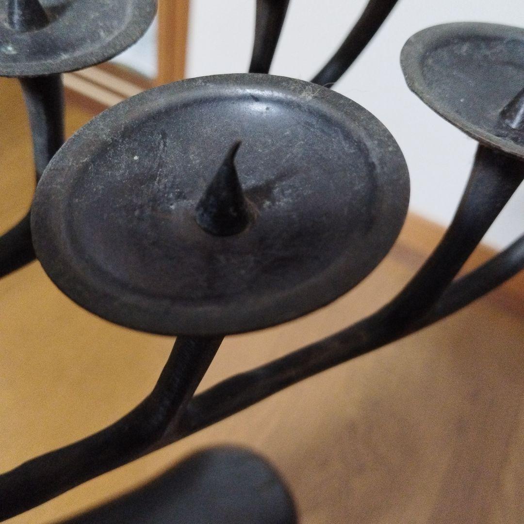 【ヤカン】アンティーク　鹿の形状の金属製キャンドルスタンド