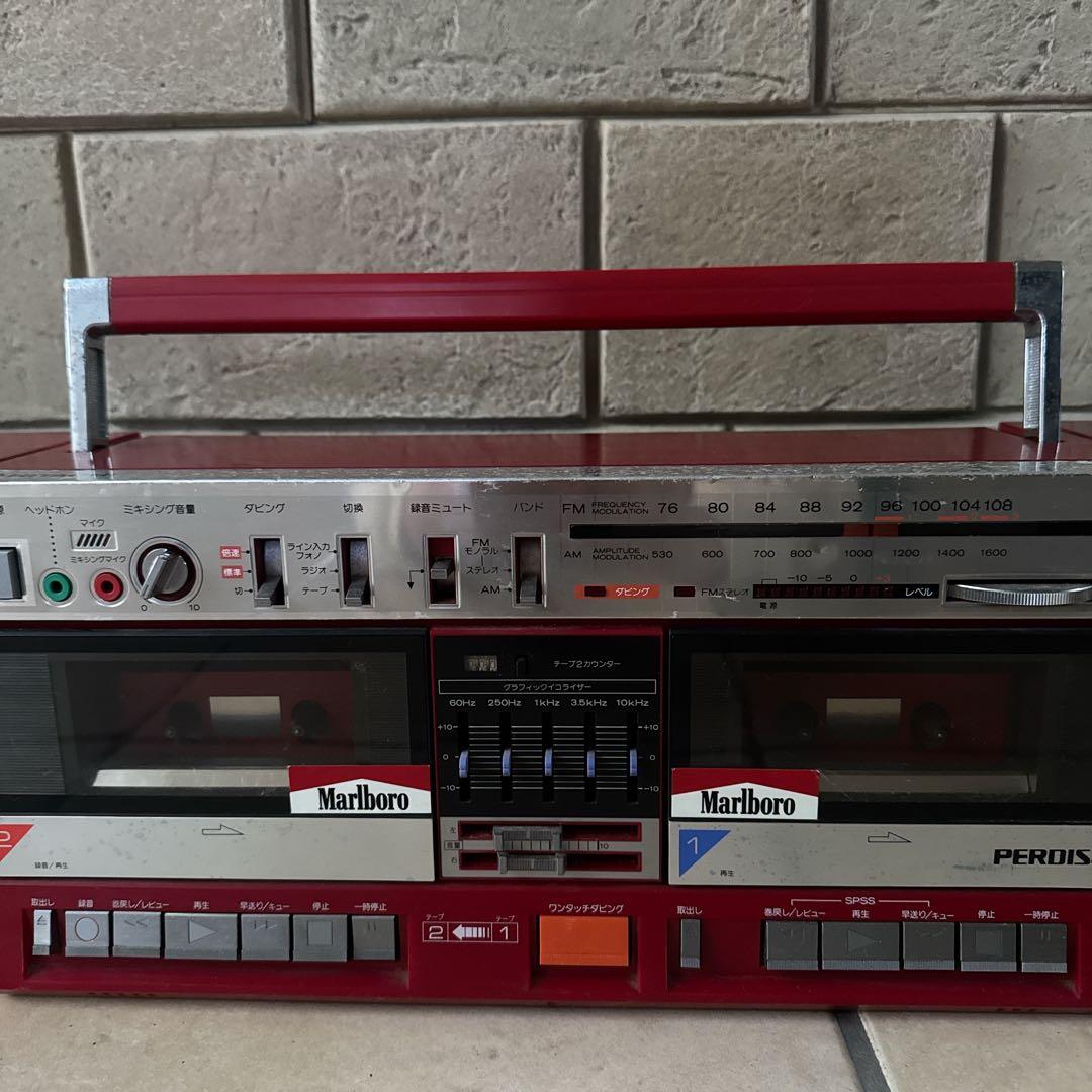 HITACHI PERDISCO TRK-W3 バブルラジカセ 赤 昭和レトロ