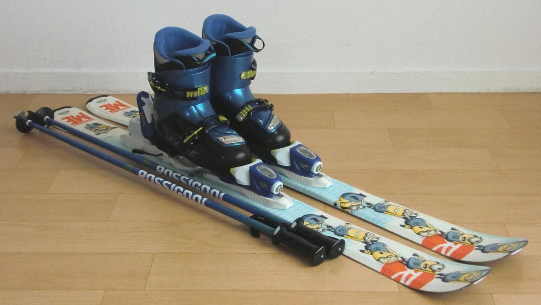 ■■送料無料■子供用スキーフルセット■板116靴22■WAX済■ミニオン■■