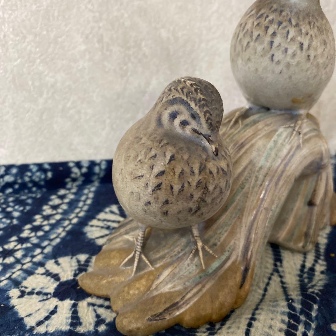 真葛香山　鳥　置物