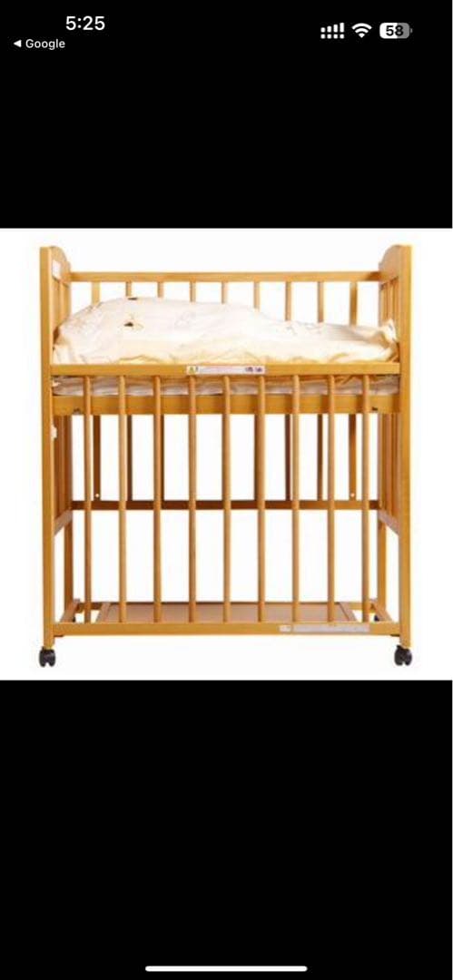 【引き取り可能】石崎家具ベビーベットミニ ワンタッチハイベッドプチNAナチュラル