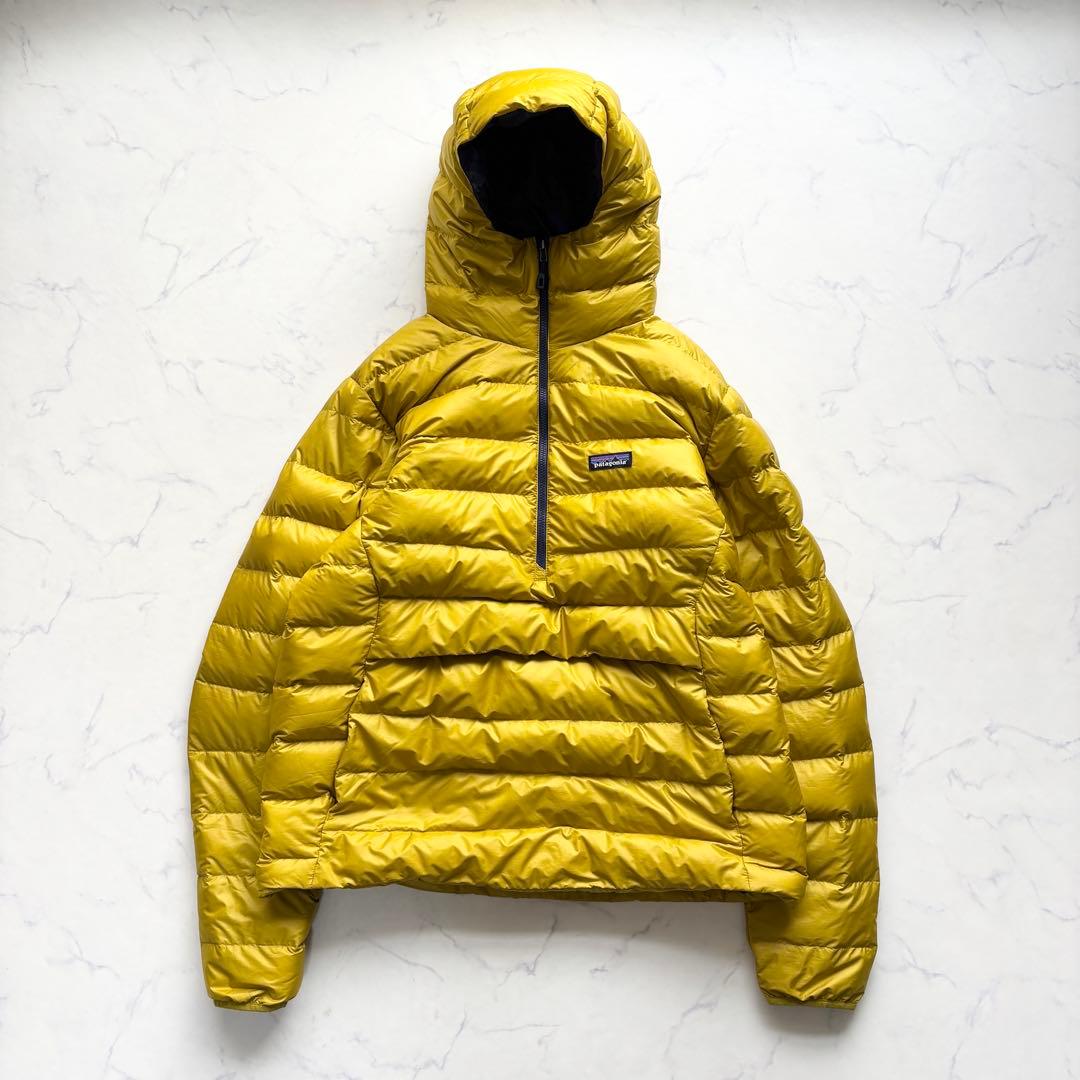 パタゴニア ダウンセーターフーディプルオーバー GOOUT表紙 イエロー L