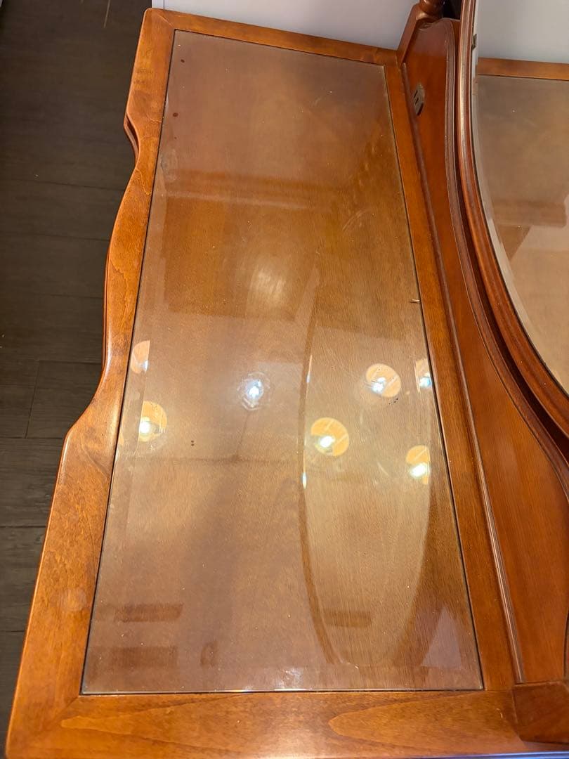 アメリカンヴィンテージ ドレッサー 円鏡 バニティデスク 無垢材 アンティーク調