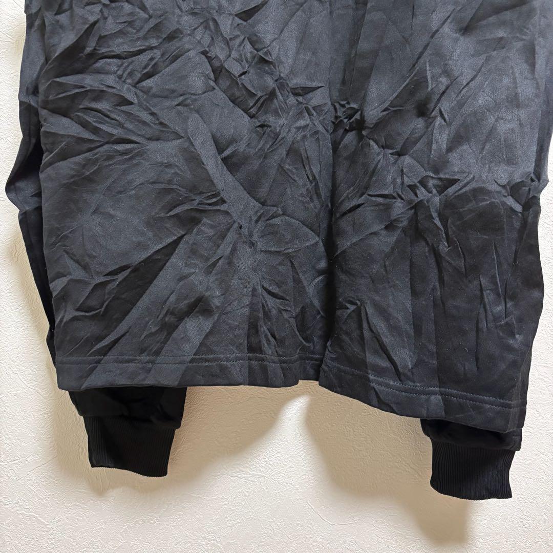 希少　パーカー　ウォームアップウェア ハーフジップ　海外古着【M】ブラック