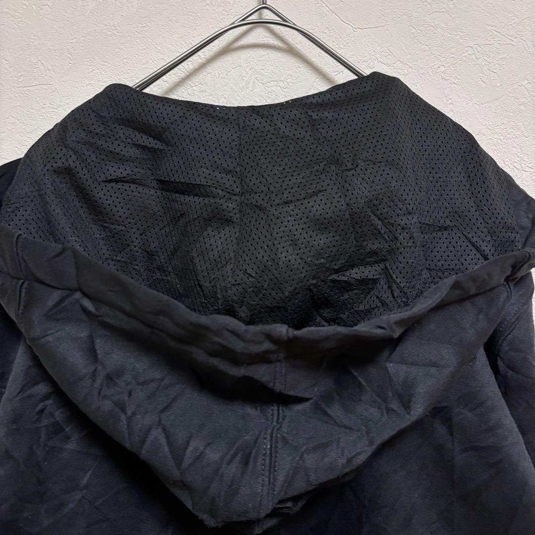 希少　パーカー　ウォームアップウェア ハーフジップ　海外古着【M】ブラック