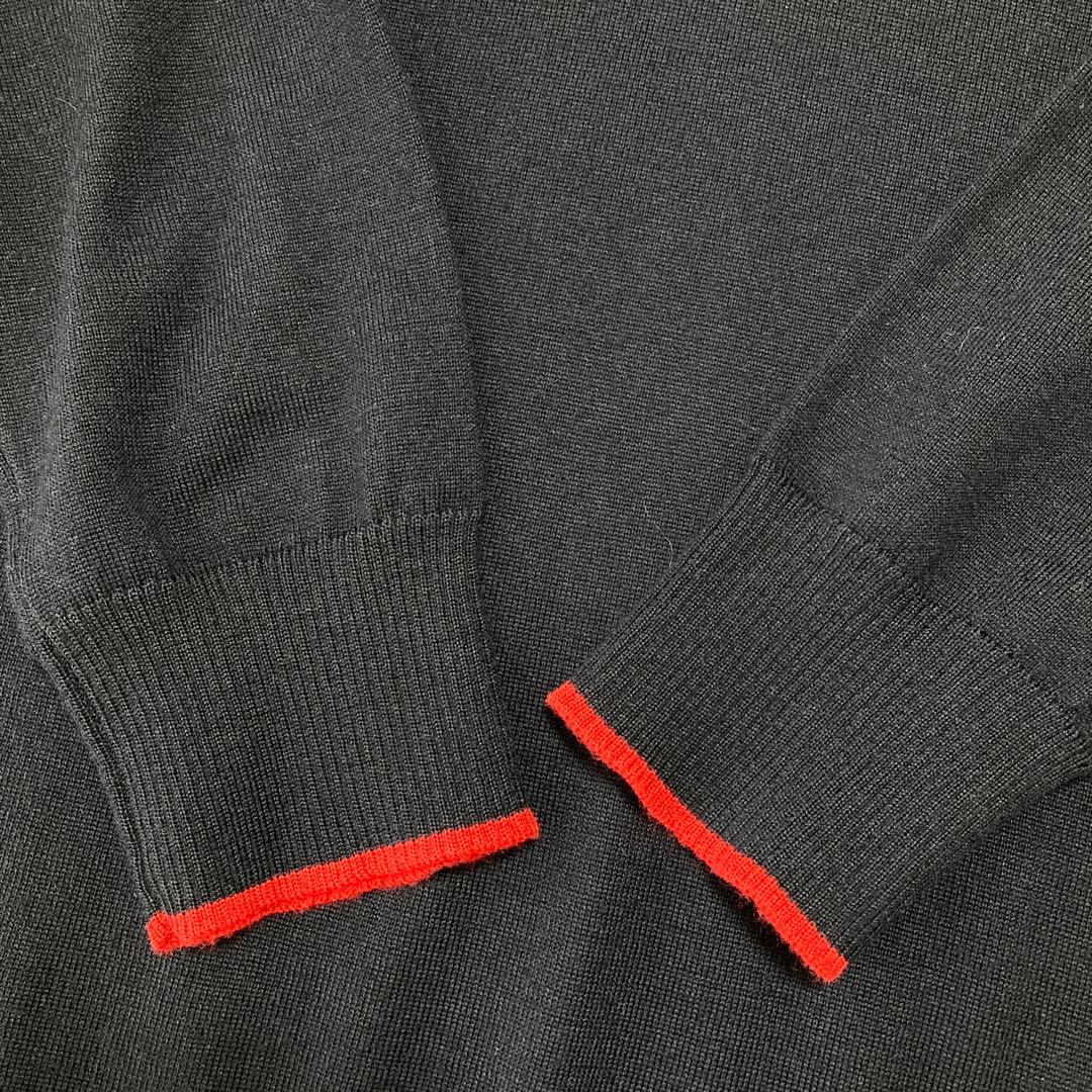 【新品タグ付】BURBERRY BLACK LABEL Vネック ニット 紺 L