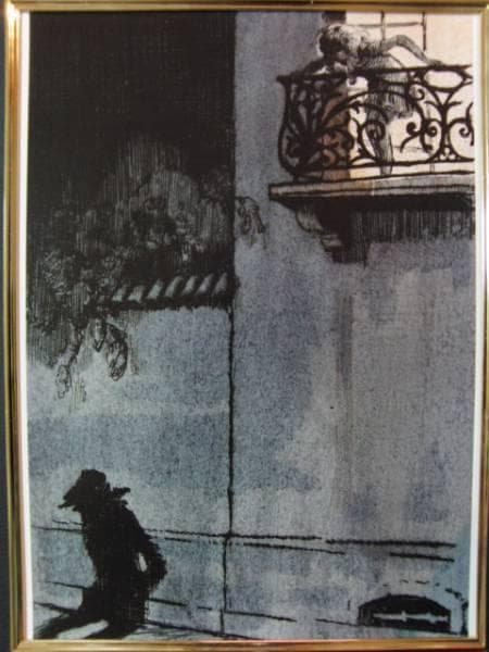 ルイ・イカール限定版・アールデコ/夜、希少な額装用画集より、新品高級額装付