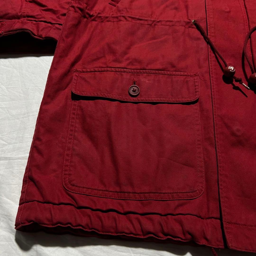 90s PINK HOUSE モッズコート ギンガムチェック ロゴ 赤 フード