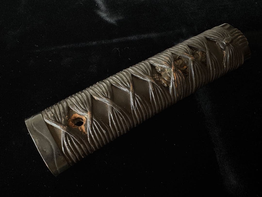 柄前 龍図 柄巻 日本刀 刀装具 骨董 古美術 江戸時代 時代物