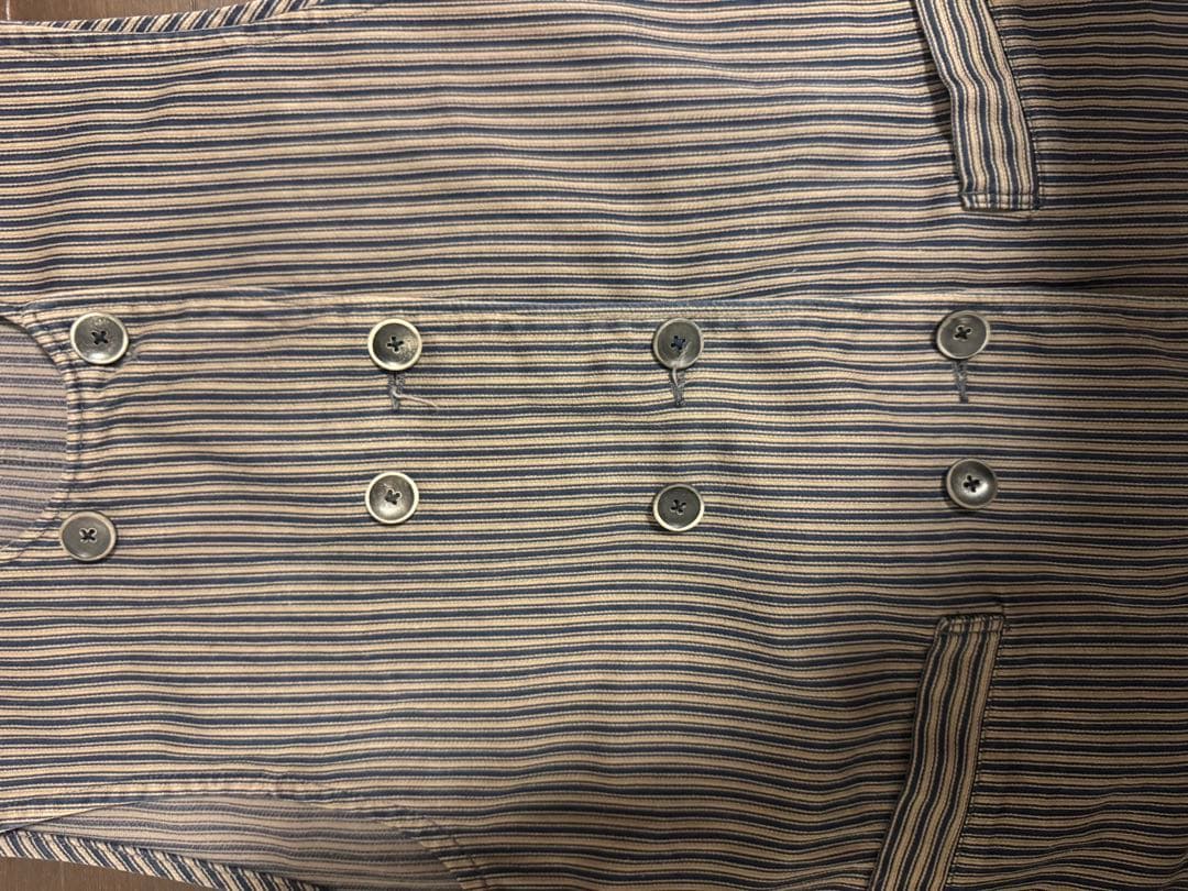 KAPITAL ストライプ ダブルボタン ベスト サイズ2【M】