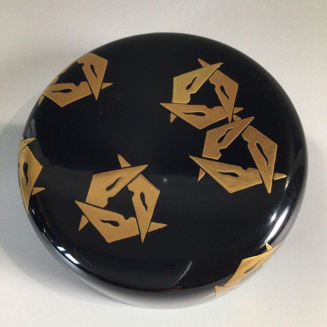 Ｐ６２８　棗　『漆匠　前端春斎作』『鱗鶴蒔絵』『大棗』　共共箱　茶道具