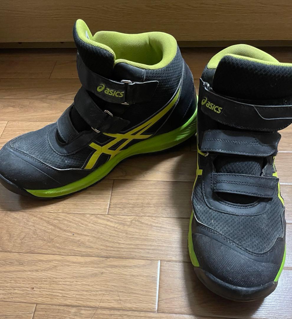 アシックス　安全靴　ブラック/ネオンライム28㎝
