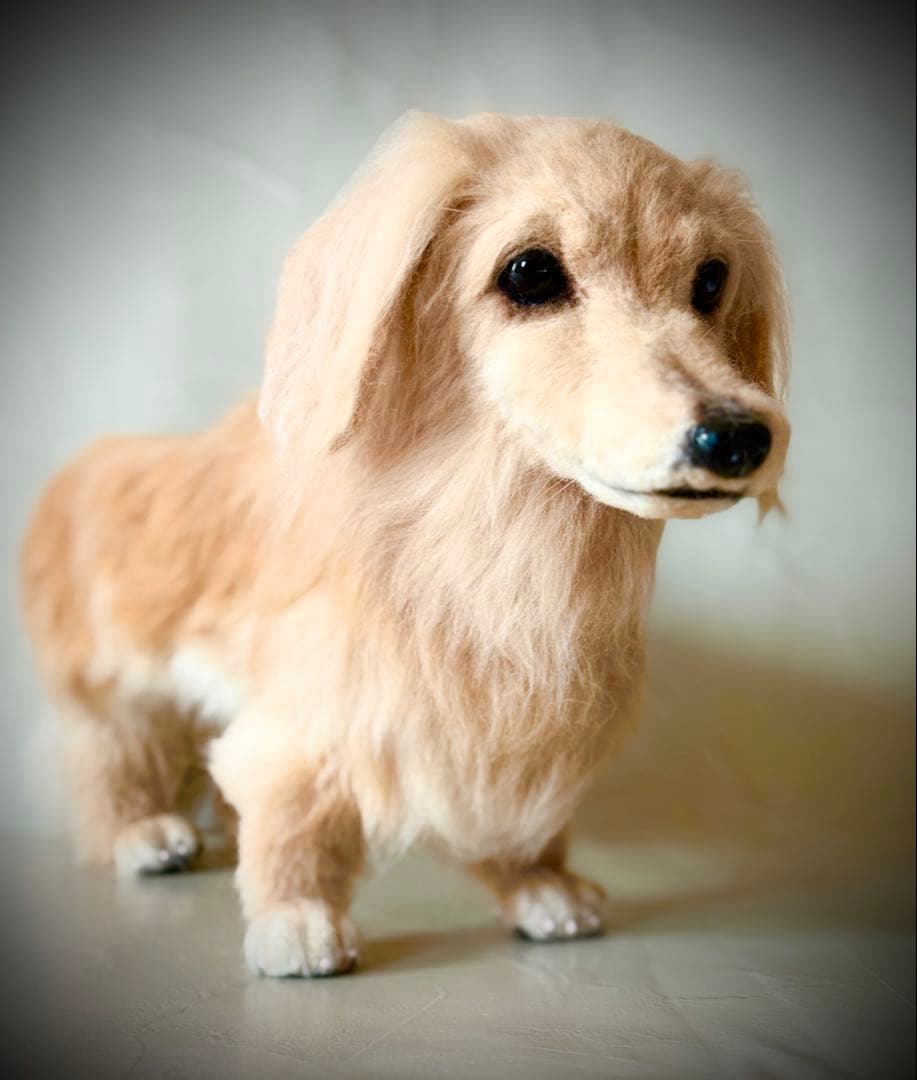 アクビちゃん　羊毛フェルト　ハンドメイド　犬　オーダー　ミニチュアダックス