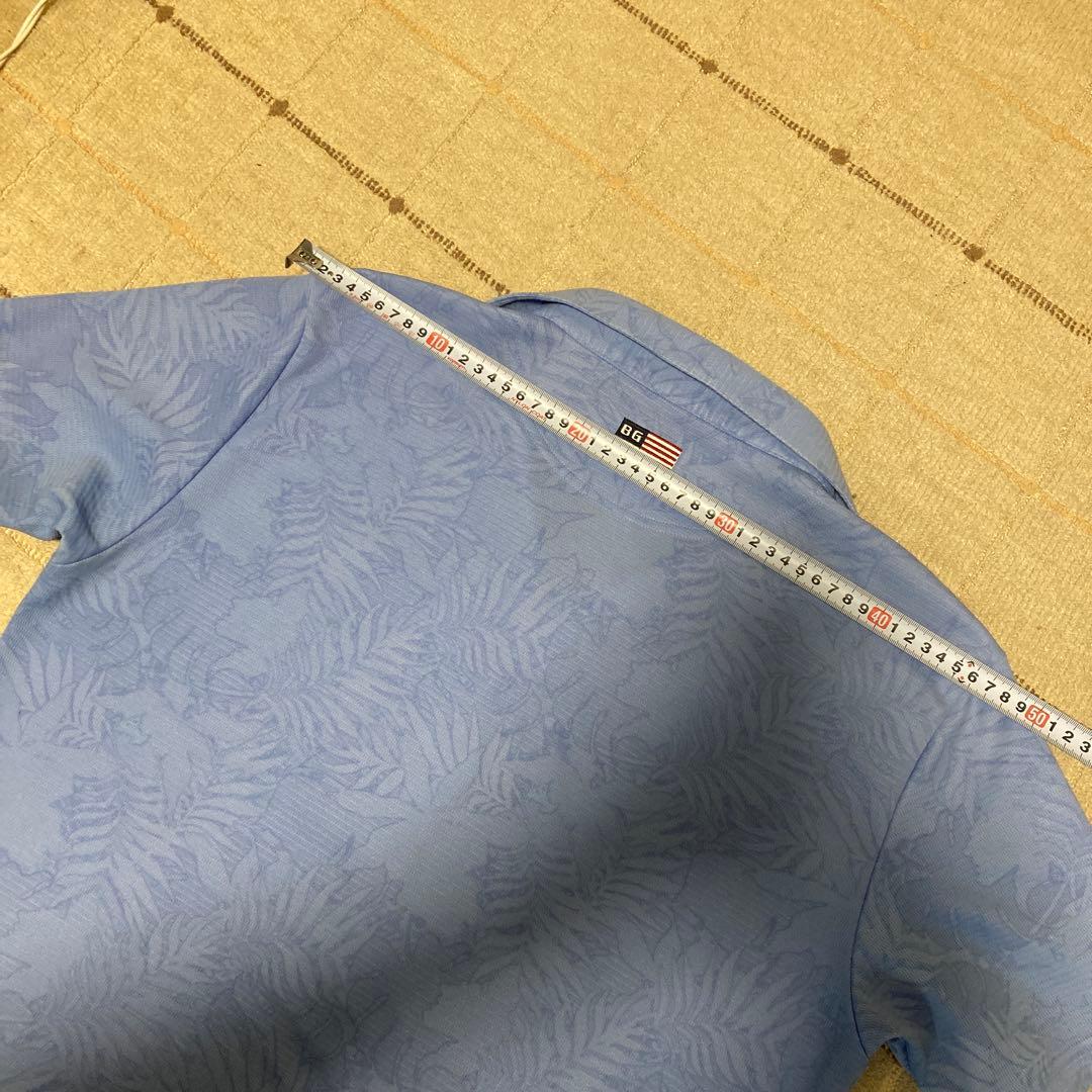 BRIEFING ポロシャツ XL ライトブルー 葉柄