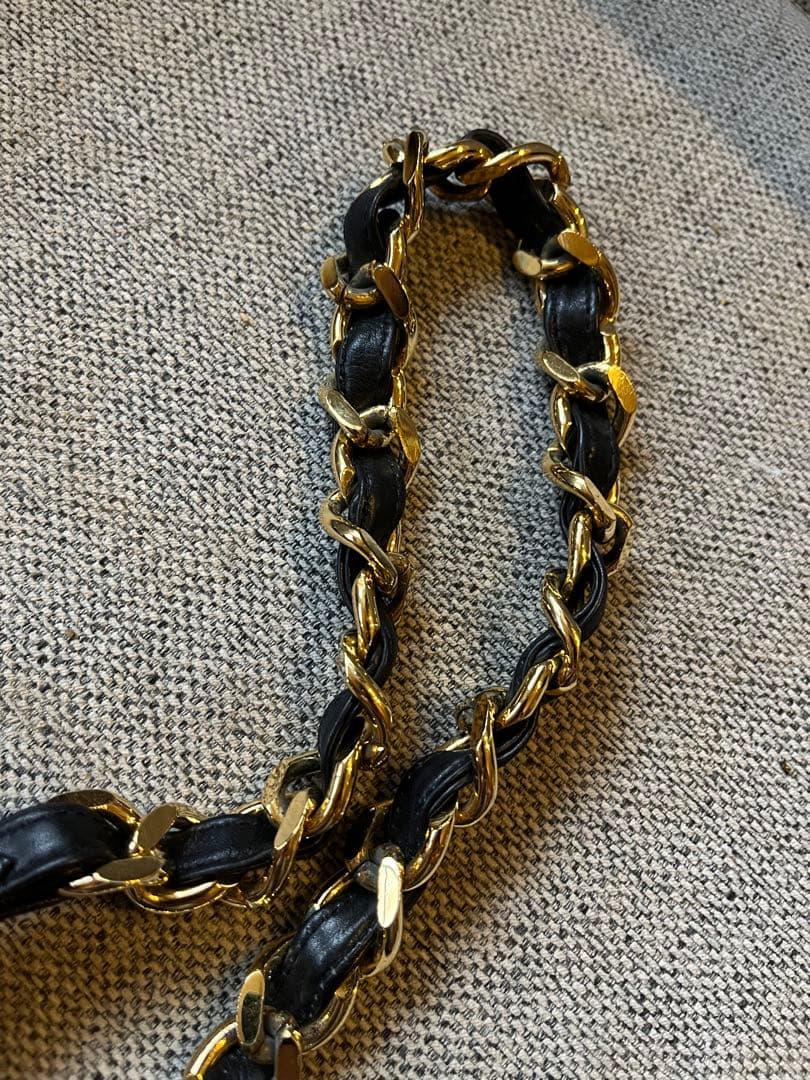 CHANEL ビコローレ　ウエストポーチ　ブラックレザー ショルダー