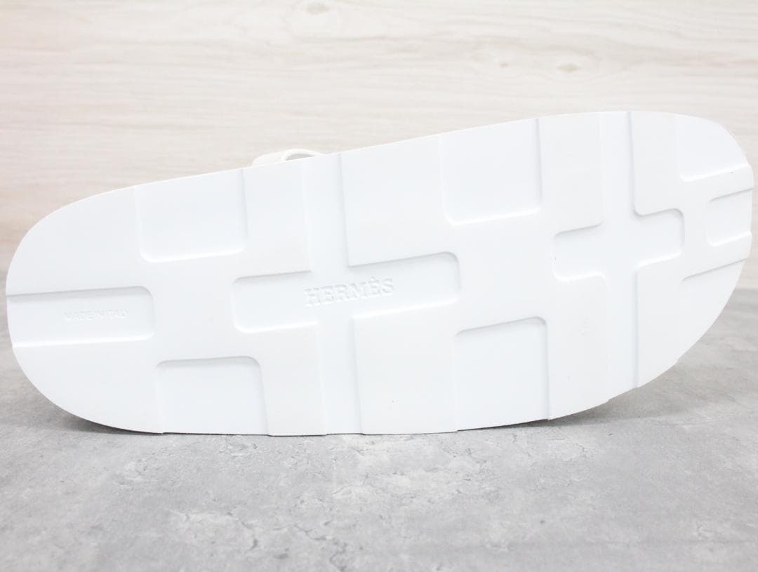 ▲未使用 エルメス エニド レザー サンダル ホワイト39 約25.5㎝