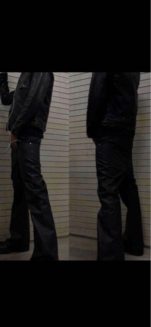 パンツ strapped flare oil pants M