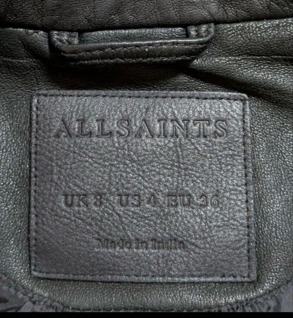 UK8 良品 ALLSAINTS オールセインツ ライダースジャケット 黒