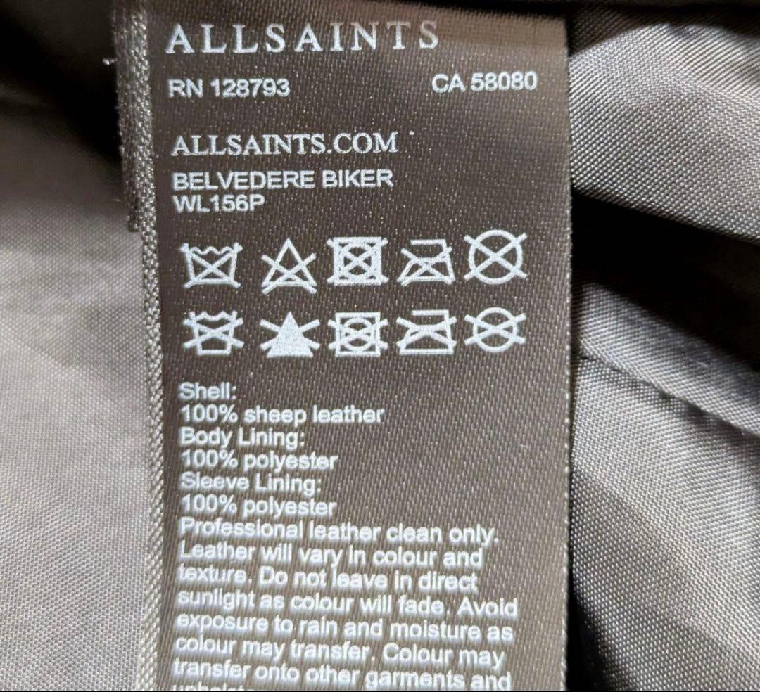 UK8 良品 ALLSAINTS オールセインツ ライダースジャケット 黒