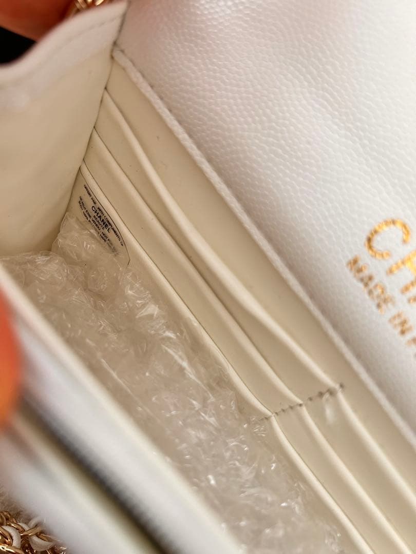 新品未使用✴︎CHANEL ノベルティ　白　ホワイト 3way キャビアスキン