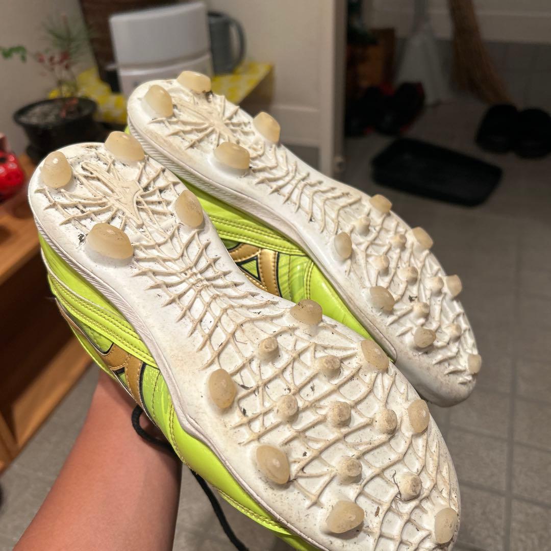 ミズノ ハイカットスパイクシューズ 蛍光イエロー