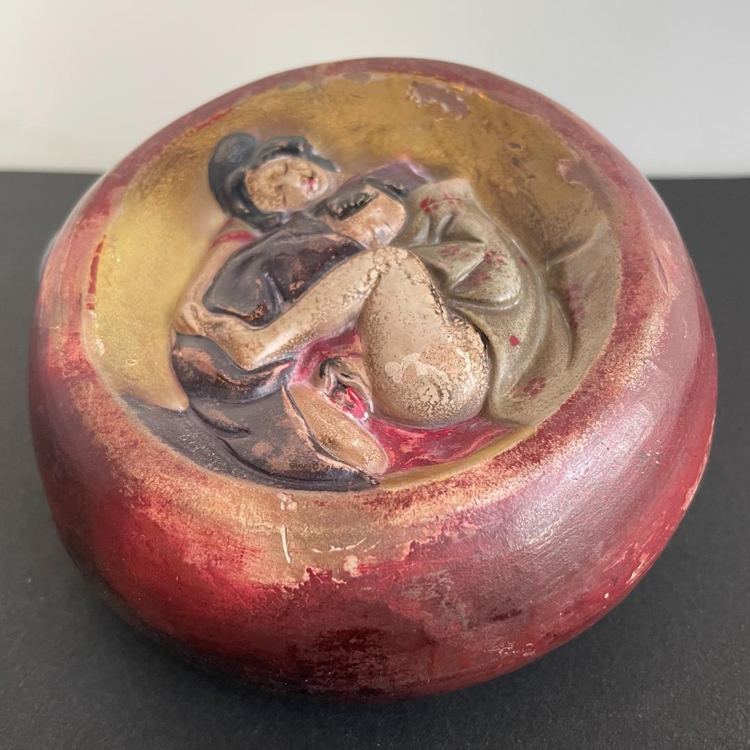 珍品 子宝祈願 仏教美術 達磨 大師 手炙 香炉 裏 隠し春画 隠し絵 笑い面