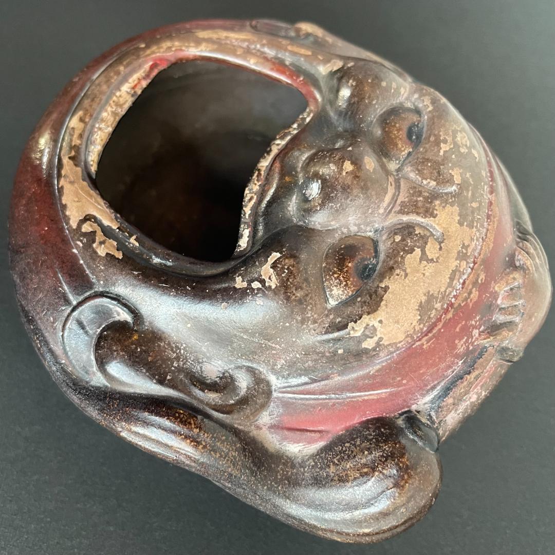 珍品 子宝祈願 仏教美術 達磨 大師 手炙 香炉 裏 隠し春画 隠し絵 笑い面