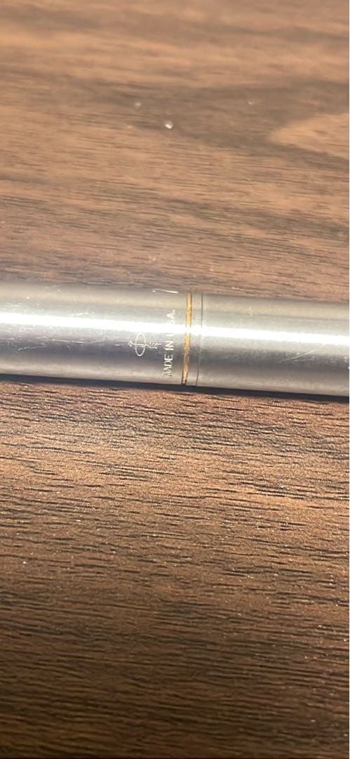 シルバー万年筆 ゴールドクリップ付き