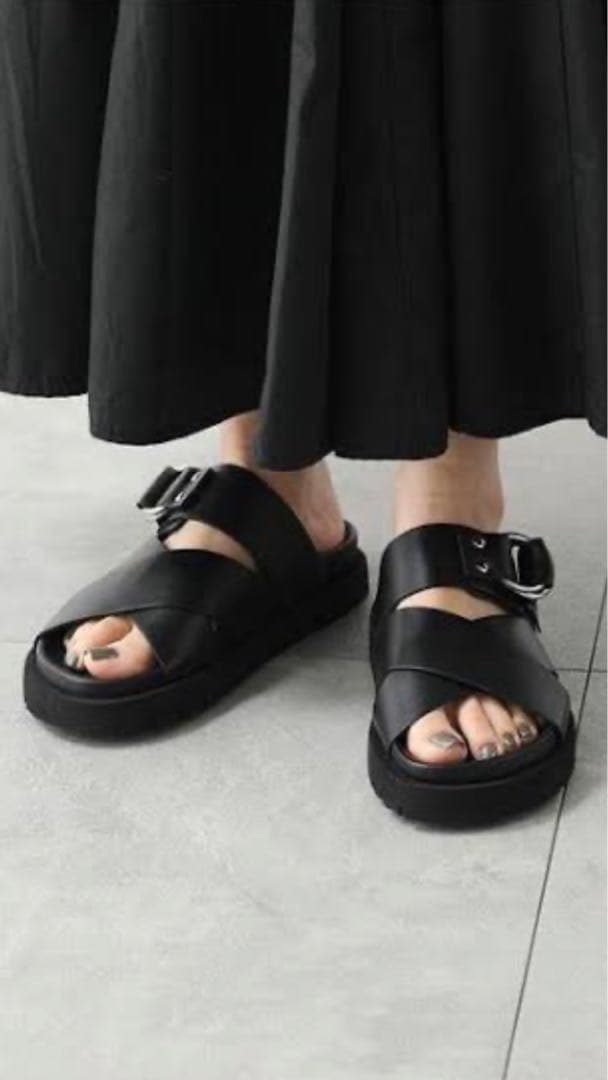 ピエールアルディ　クロスライドサンダルブラック36