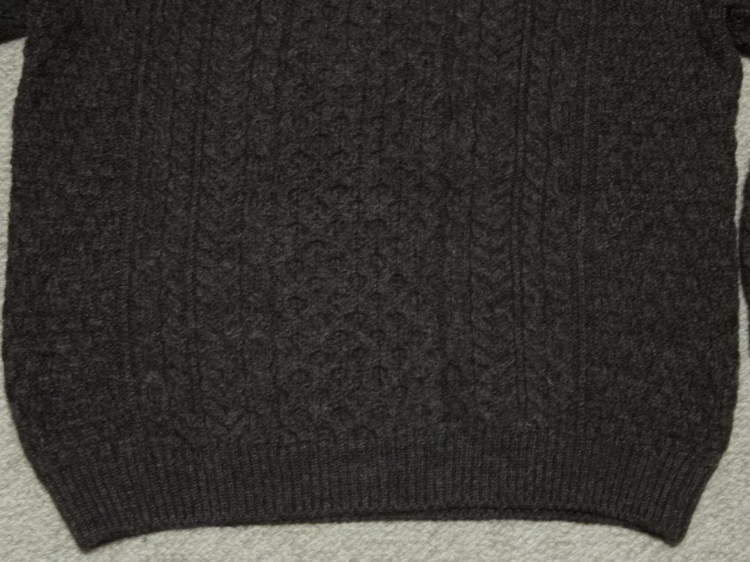 美品　ORVIS　アイルランド製　ケーブルニット　オービス　XL　厚手　茶系