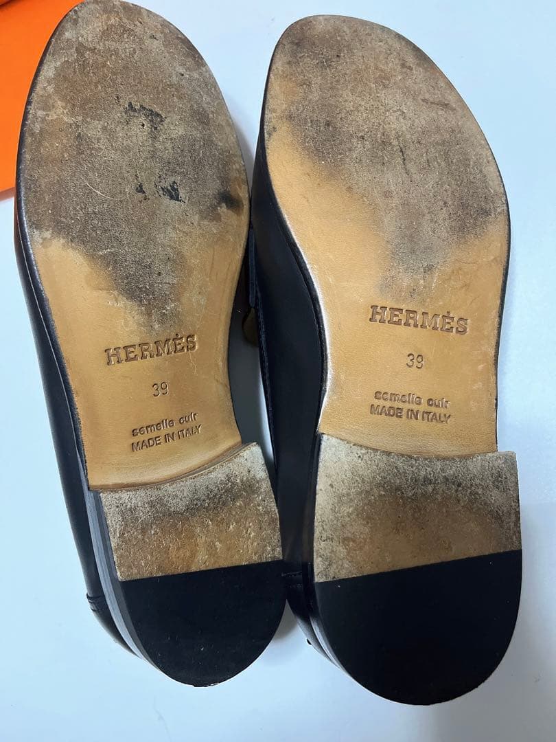 HERMES ケネディ　ローファー　ブラック　サイズ39