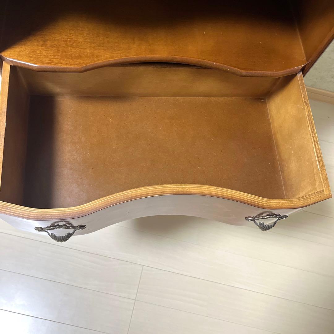 美品　イタリア製　アンティーク　家具　2段　キャビネット　猫足　象嵌　チェスト