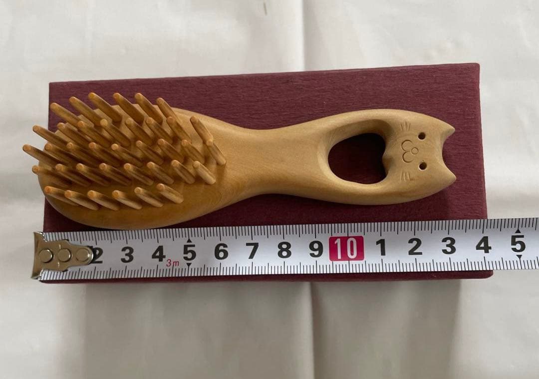 別府工芸　つげの櫛　猫型