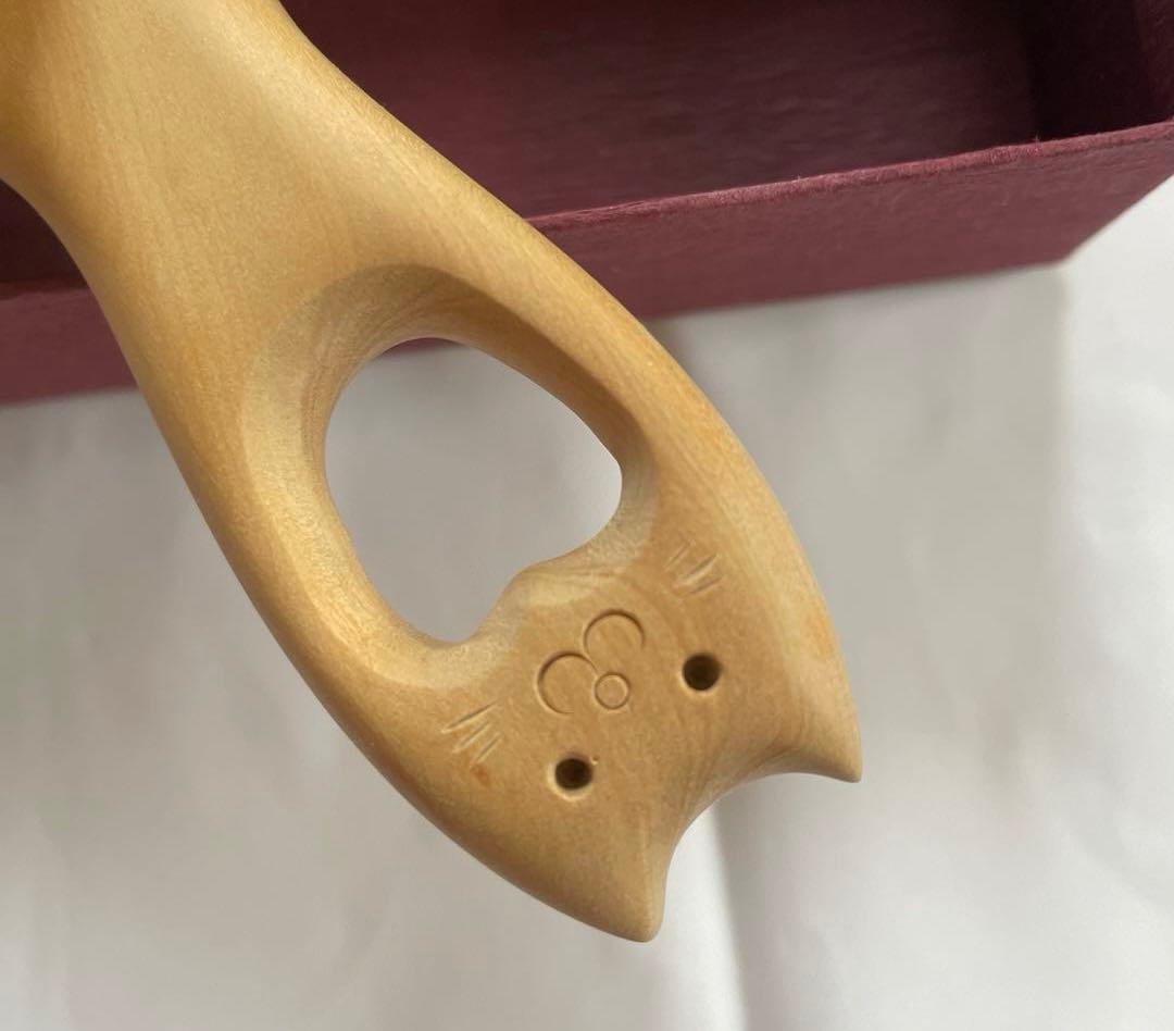 別府工芸　つげの櫛　猫型